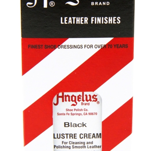 Leather Shoe Boot Clean Polish SHINE KIT Black Lustre Cream + 2 brushes Angelus - Picture 4 of 10